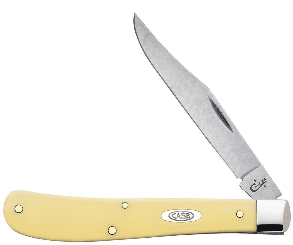 Case XX #00031 - Slimline Trapper - Yellow Synthetic - Carbon Steel