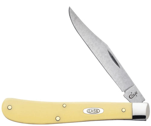 Case XX #00031 - Slimline Trapper - Yellow Synthetic - Carbon Steel