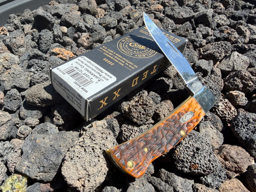 Case XX #10799 - Axe Handle - Amber Bone, Peach Seed Jig