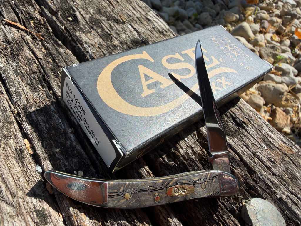 Case XX #14009 - Small Texas Toothpick - Black Curly Oak Wood