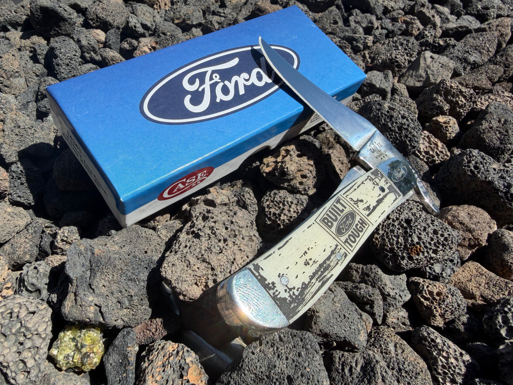Case XX #14341 - Russlock - 'Built Ford Tough' Natural Bone