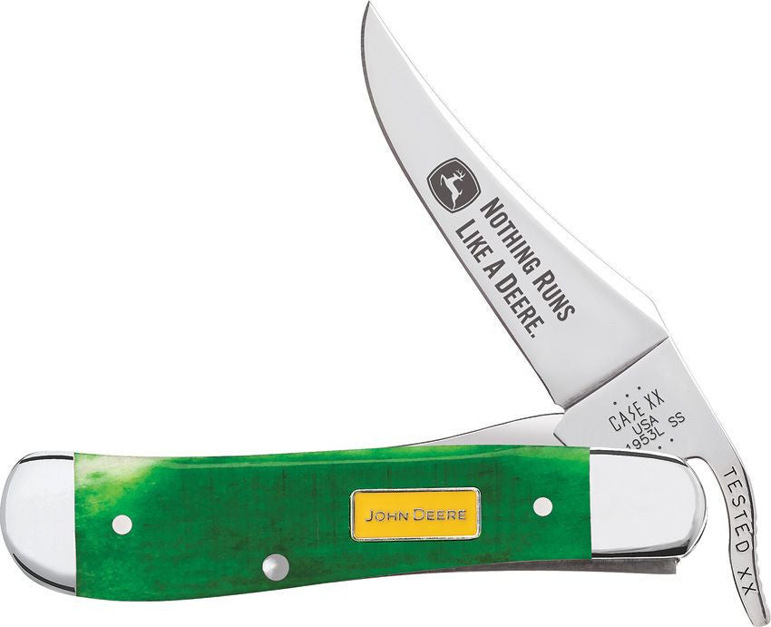 Case XX #15798 - Russlock - John Deere Sawcut Jig Green Bone