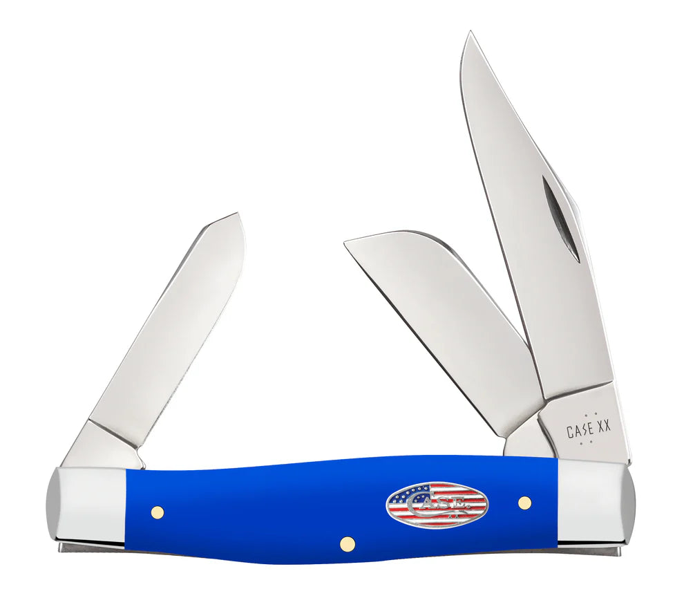 Case XX #16405 - Large Stockman - Royal Blue Synthetic Smooth