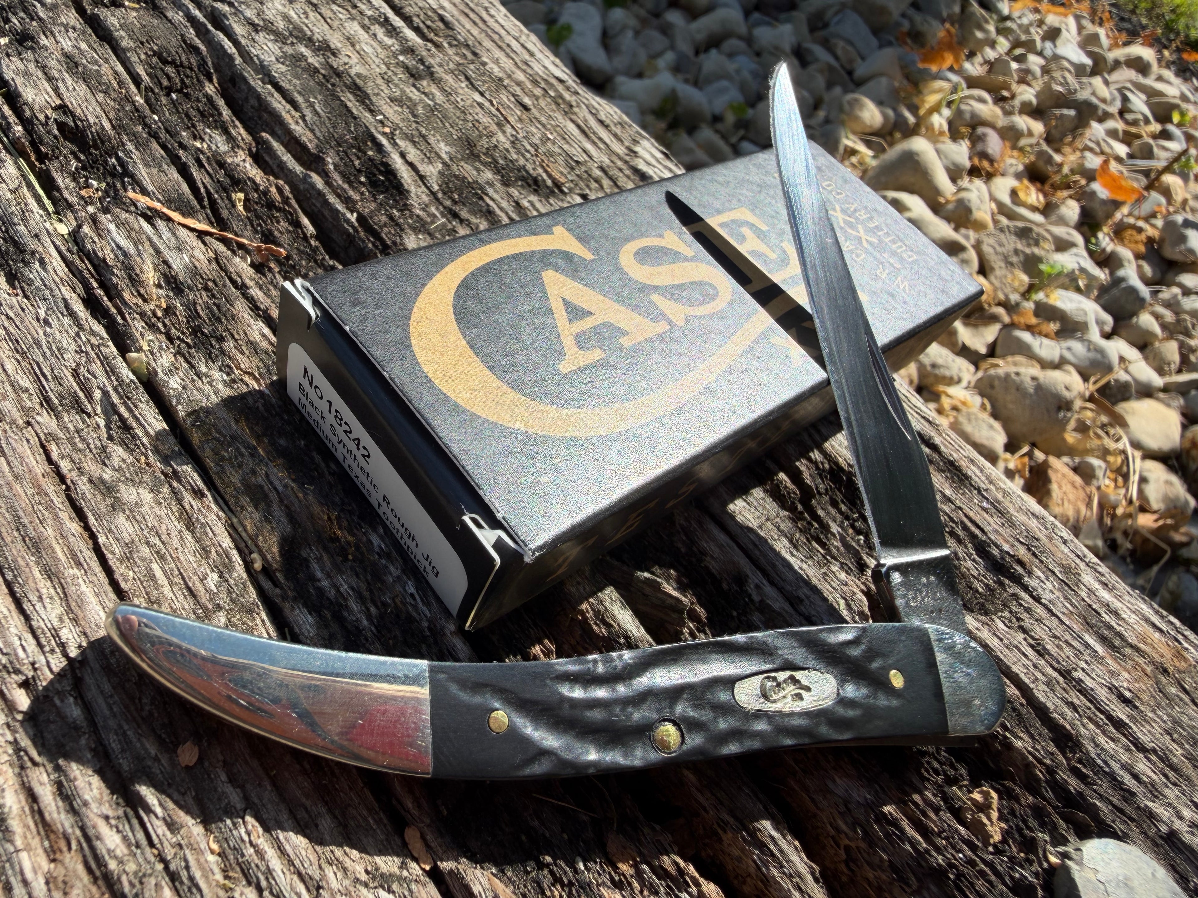 Case XX #18242 - Texas Toothpick - Rough Black Synthetic (610096 SS )