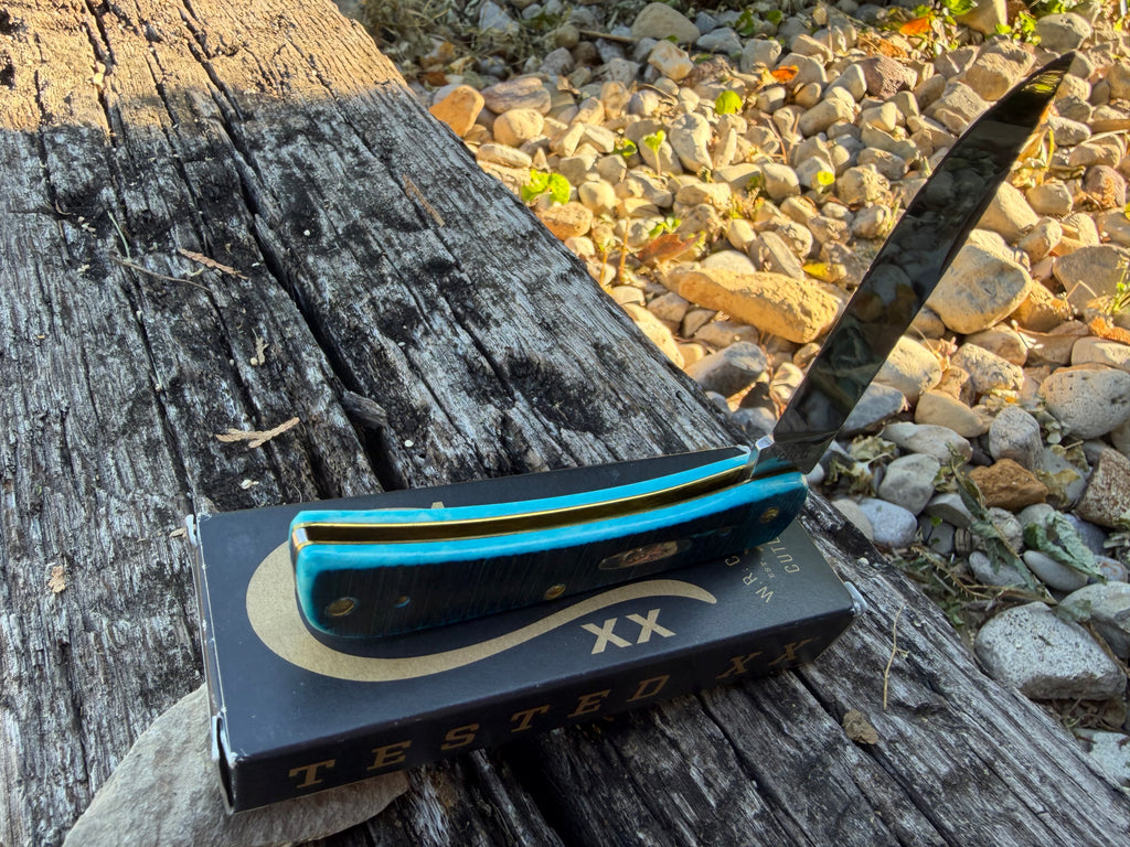 Case XX #25590 - Sod Buster Jr - Caribbean Blue Jig Bone