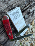 Case XX #31957 - Trapper - Peach Seed Jig Dark Red Bone with Pocket Clip