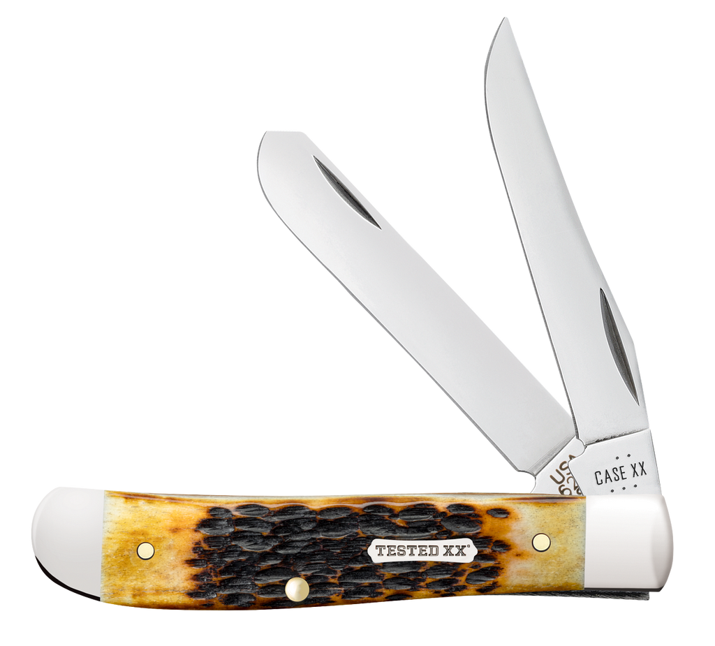 Case XX #51391 - Mini Trapper - Jigged Burnt Amber Bone
