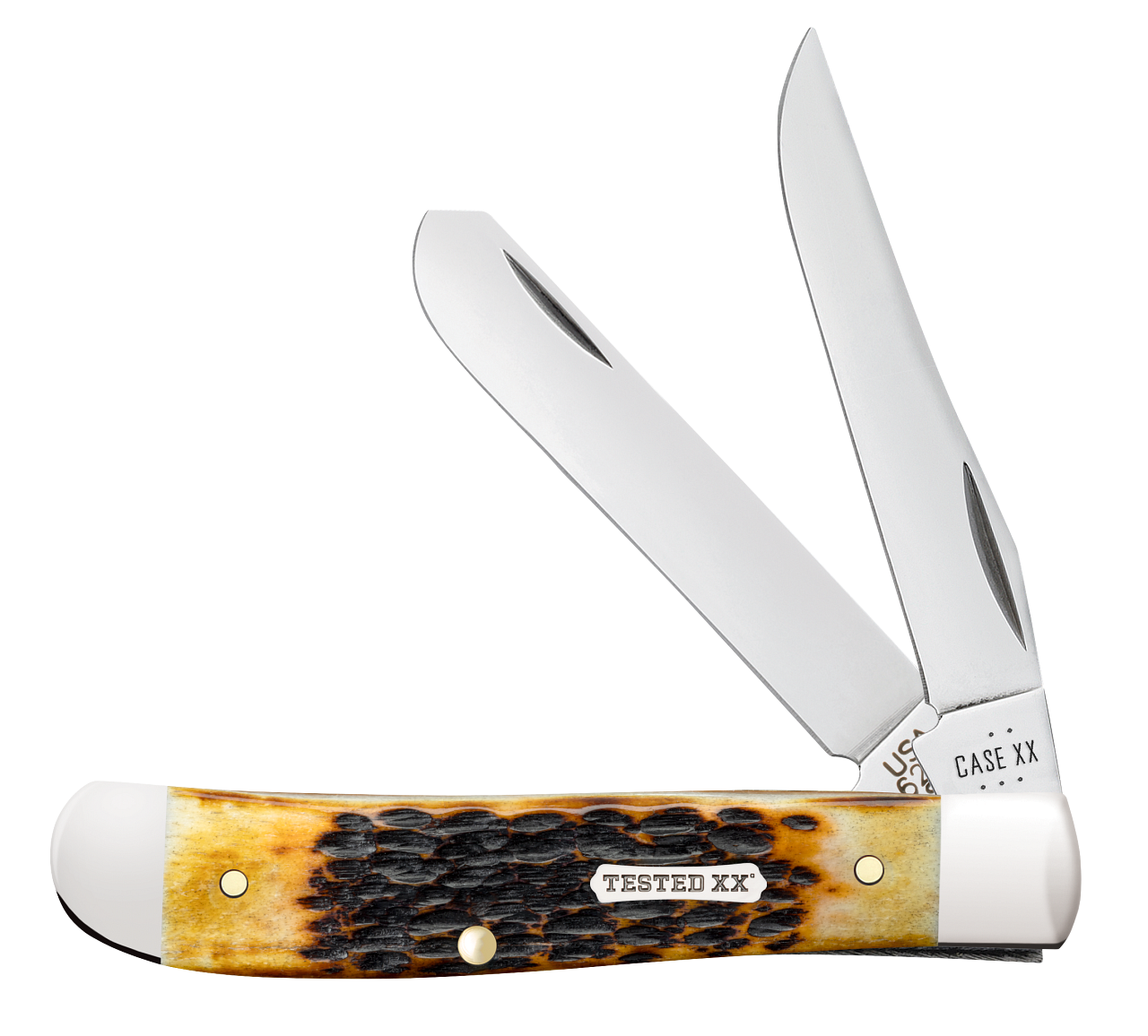 Case XX #51391 - Mini Trapper - Jigged Burnt Amber Bone