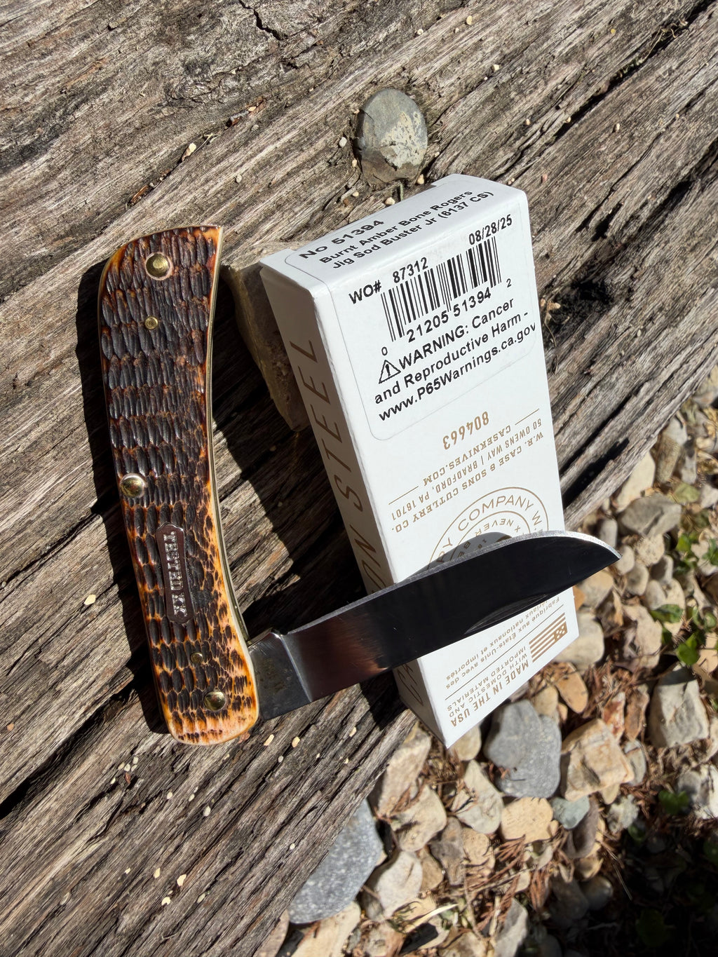Case XX #51394 - Sod Buster Jr - Burnt Amber Dogbone Shield