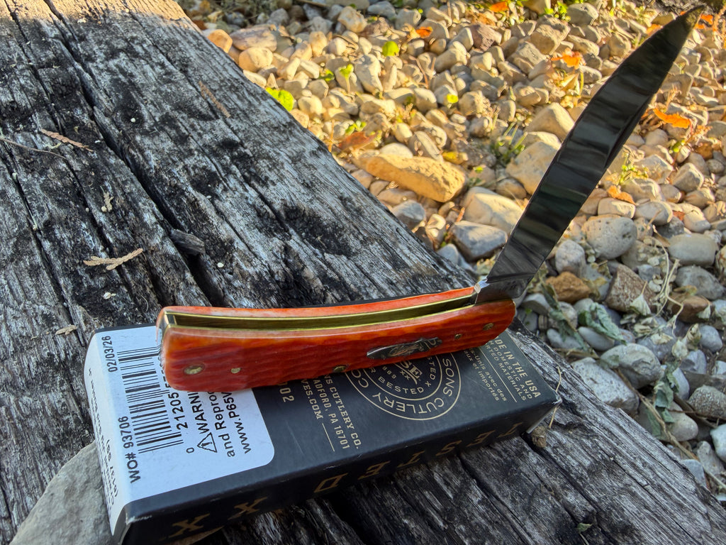 Case XX #57533 - Sod Buster Jr. - Crandle Jig Tequila Sunrise Bone