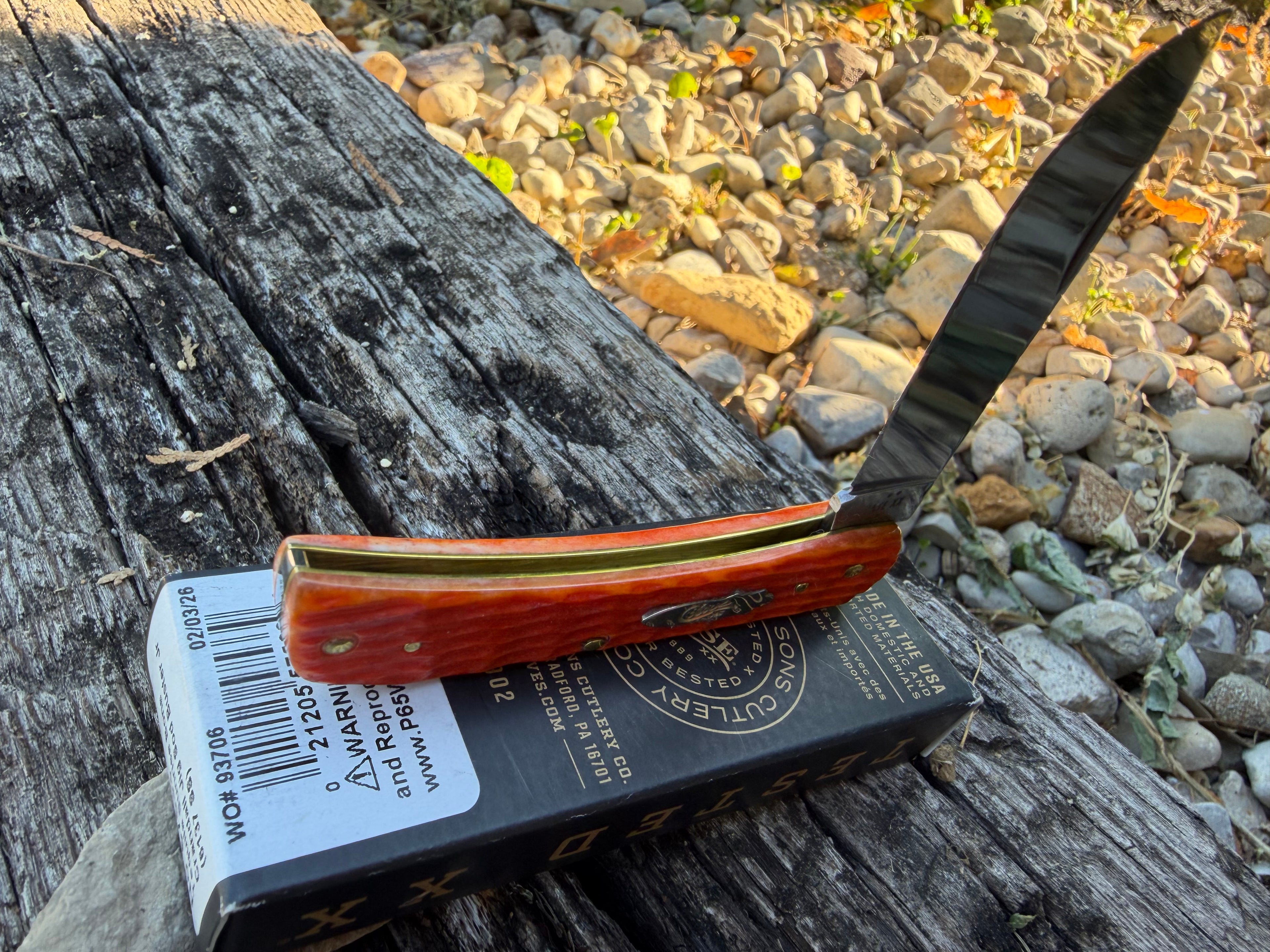 Case XX #57533 - Sod Buster Jr. - Crandle Jig Tequila Sunrise Bone