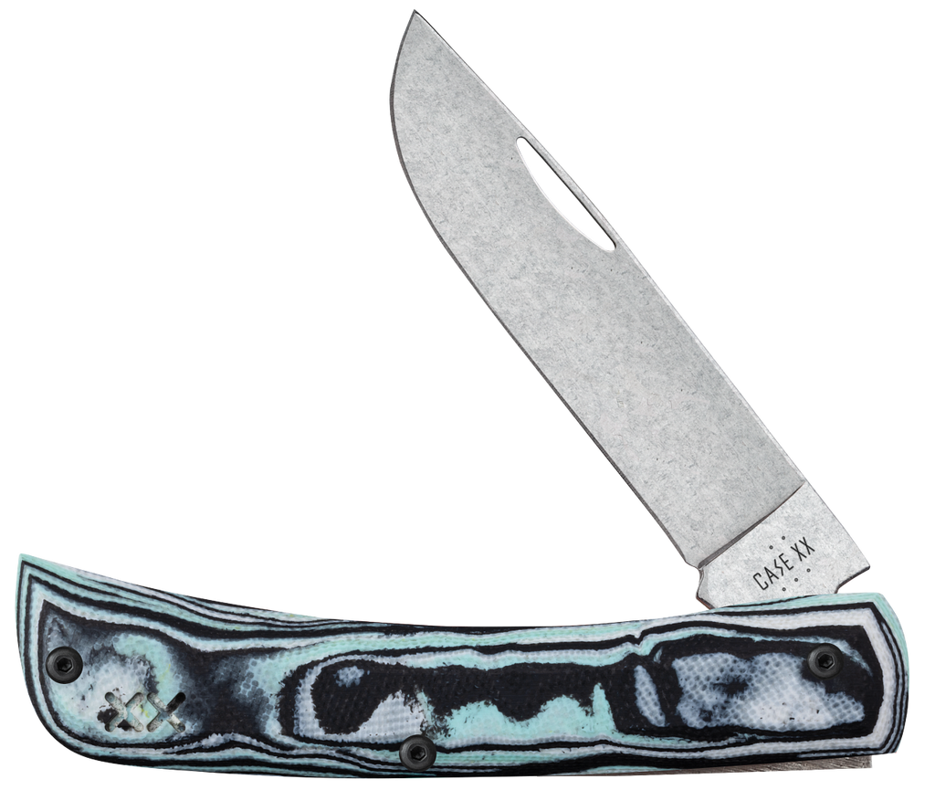 Case XX #66384 - Sod Buster Jr. - Seafoam Green Burl G-10 with Clip