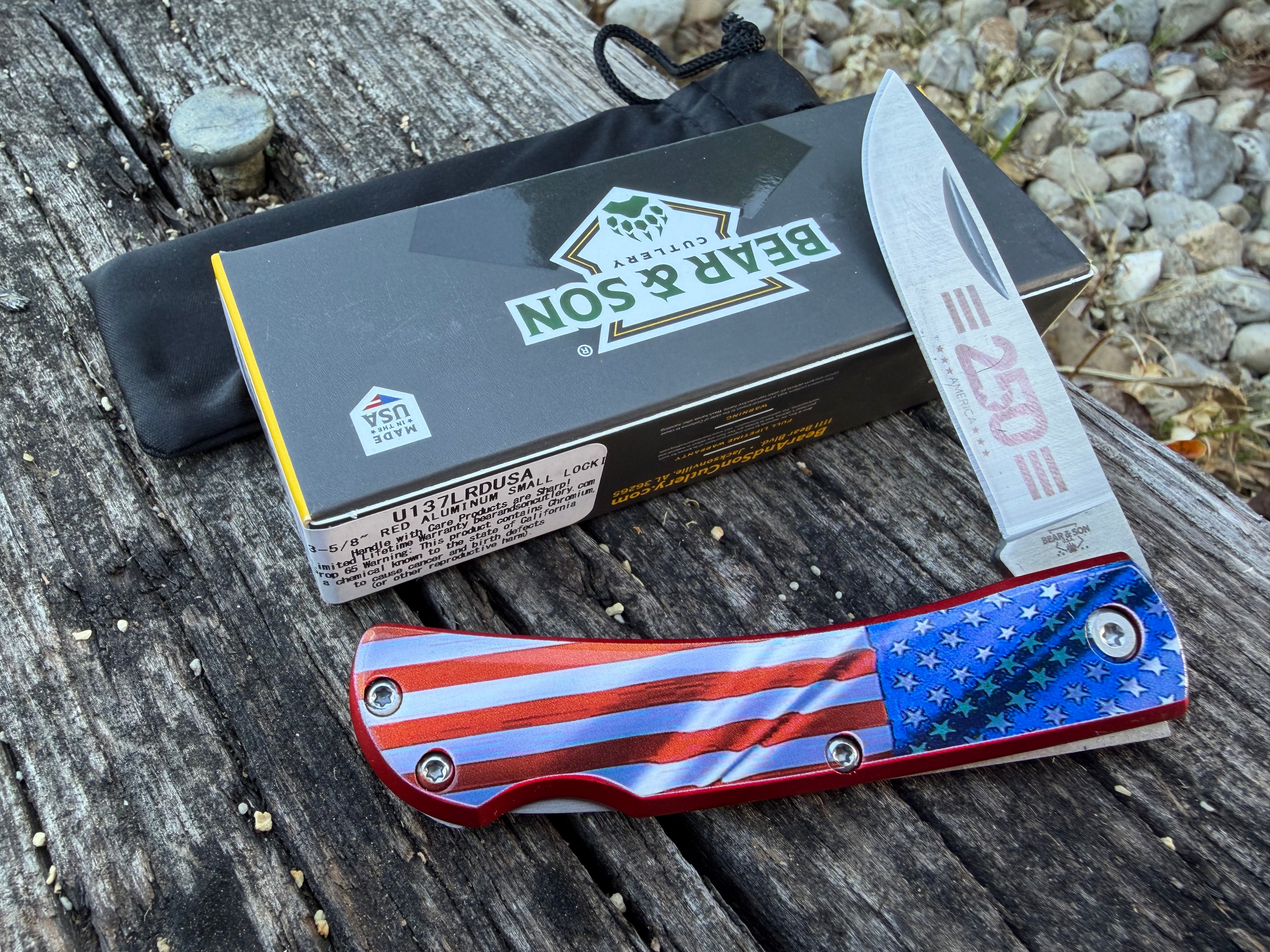 Bear & Son U137LRDUSA Farmhand Lockback 250th